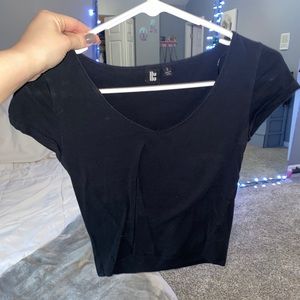 Black cropped Short sleeve